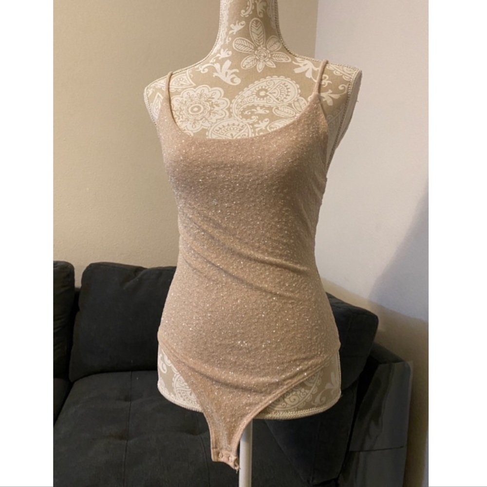 Tan sparkle bodysuit